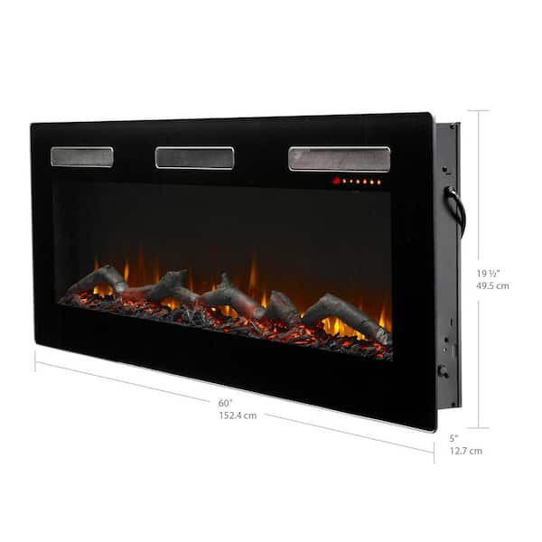 Dimplex Sierra 60 in. Wall/Built-in Linear Electric Fireplace in Black  SIL60 - The Home Depot