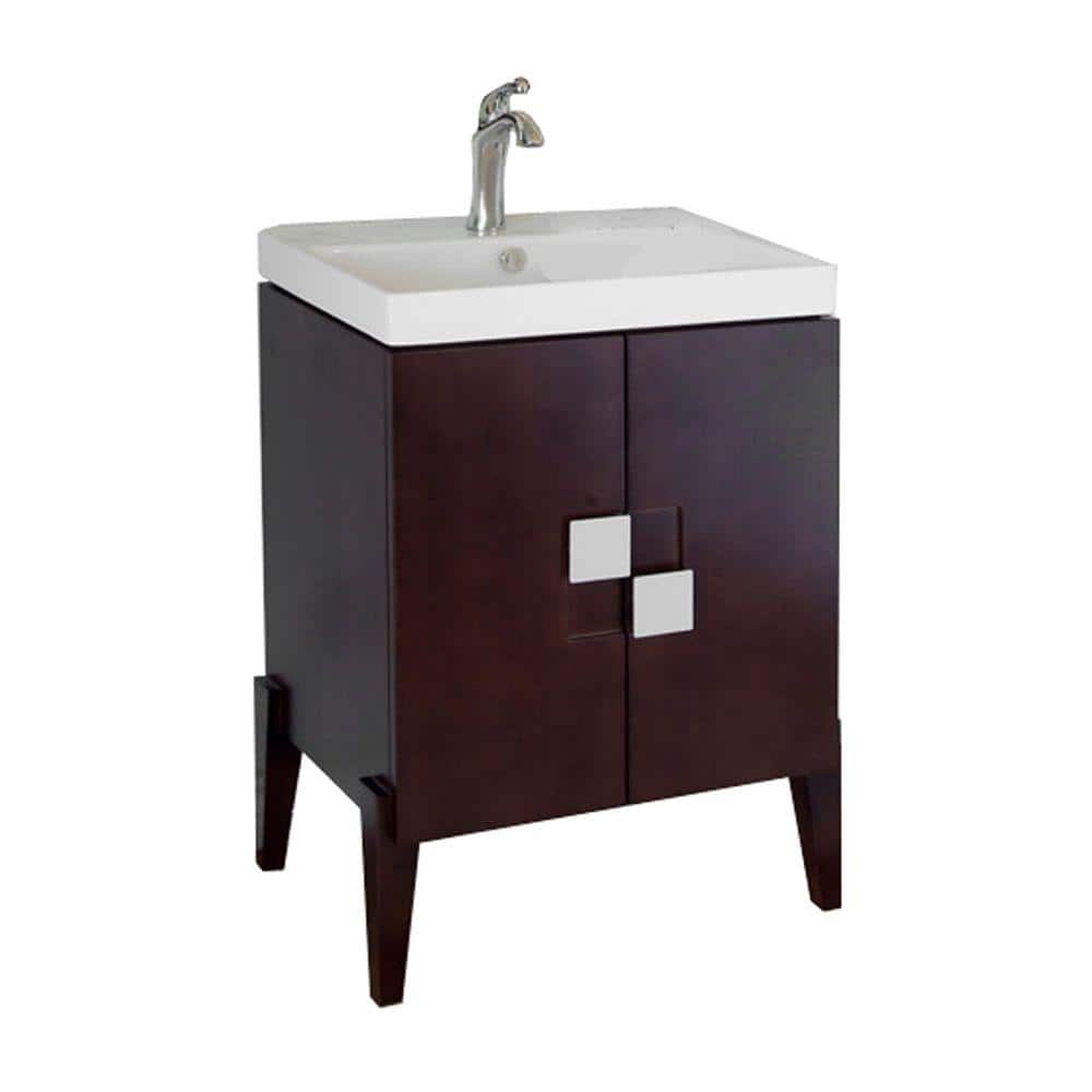 Reviews For Bellaterra Home Perth 25 In W X 183 In D X 36 In H Single Sink Wood Vanity In Walnut With Porcelain Vanity Top In White Bt4366 W The Home Depot