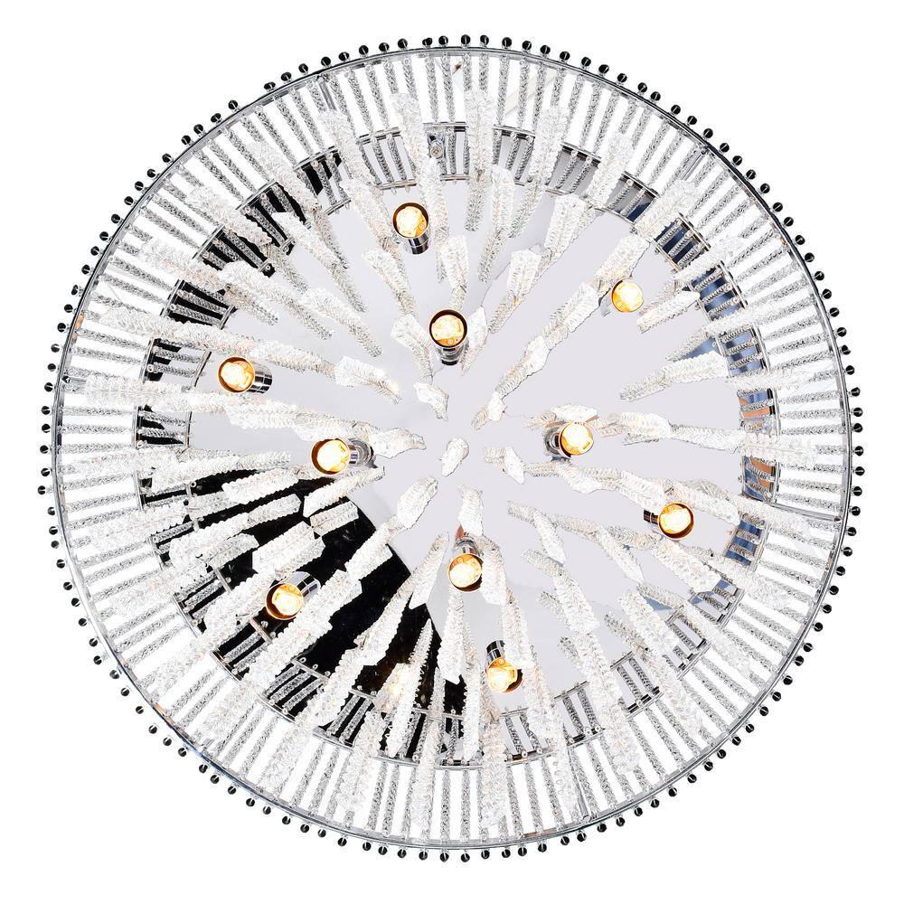 Claire 16" Chrome Drum Chandelier with Clear Crystals
