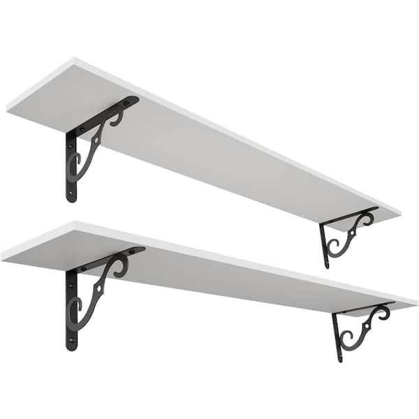 Unbranded 47.3 in. W x 7.87 in. D White Floating Shelves Decorative Wall Shelf (Set of 2)
