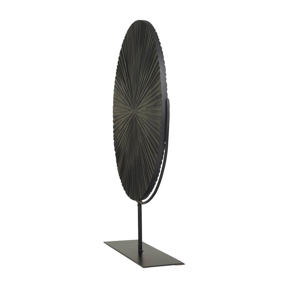Contemporary Dark Metal Round Tabletop Sculpture