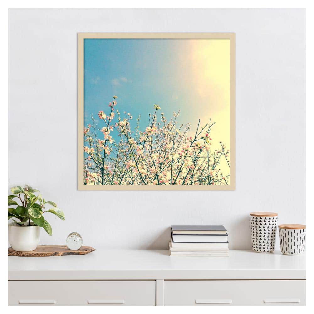 Springing Pink I Framed Graphic Art Print in Svelte Natural