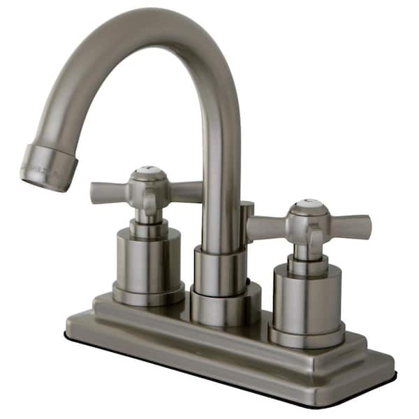 Kingston Brass Millennium 4 in. Centerset 2-Handle Bathroom Faucet in Brushed Nickel