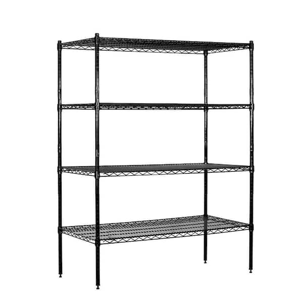 Salsbury Industries Black 3-Tier Wire Shelving Unit (48 in. W x 63 in. H x 18 in. D)