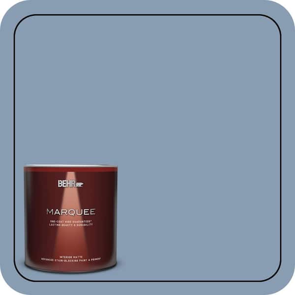 BEHR MARQUEE 1 qt. #S520-4 Private Jet One-Coat Hide Matte Interior Paint & Primer