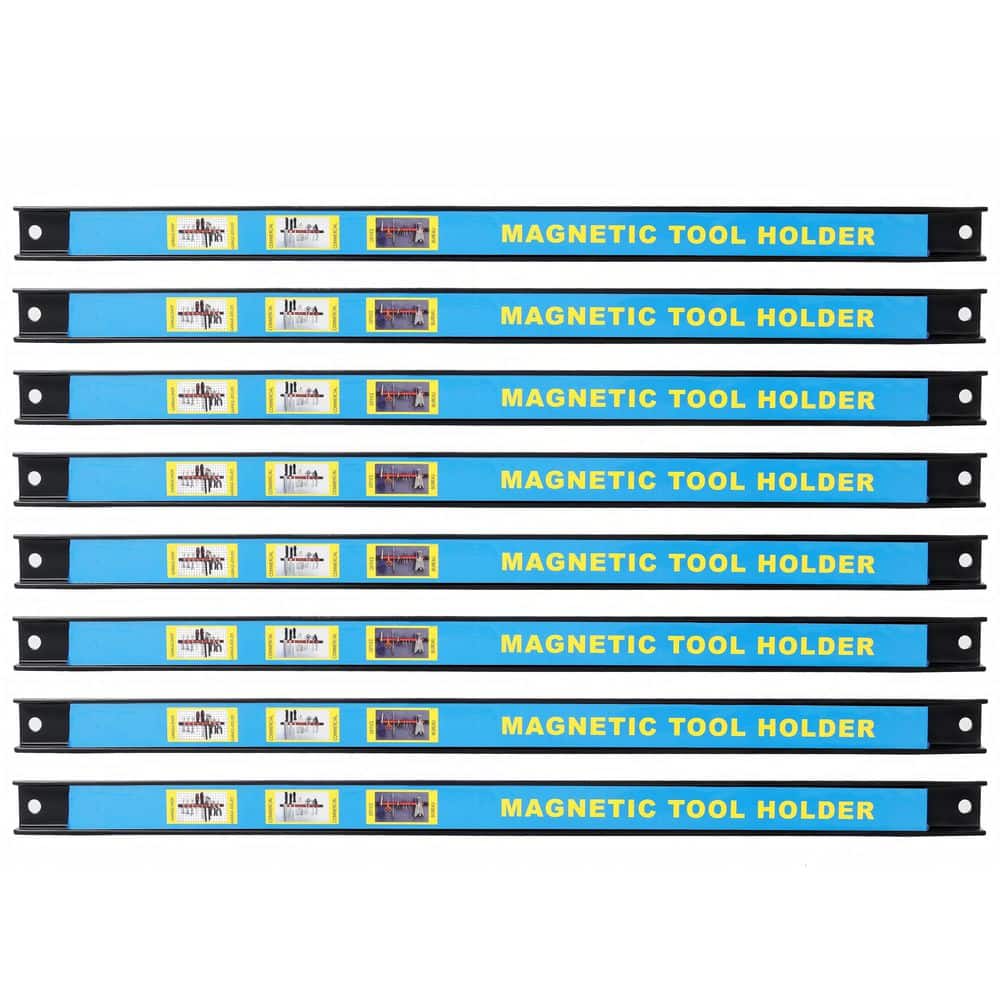 8-Pieces 0.5 in. H x 18 in. W Heavy Duty Steel Slatwall Accessories w/ Magnetic Tool Holder in Blue for Workshop, Garage price history on PriceWatchPro