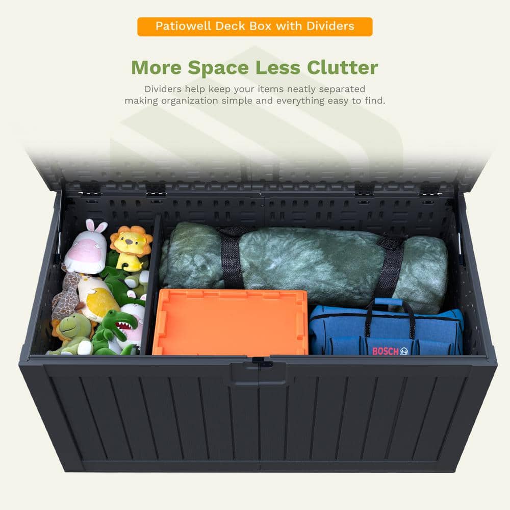 Patiowell Black 230 Gallon Lockable Resin Deck Box