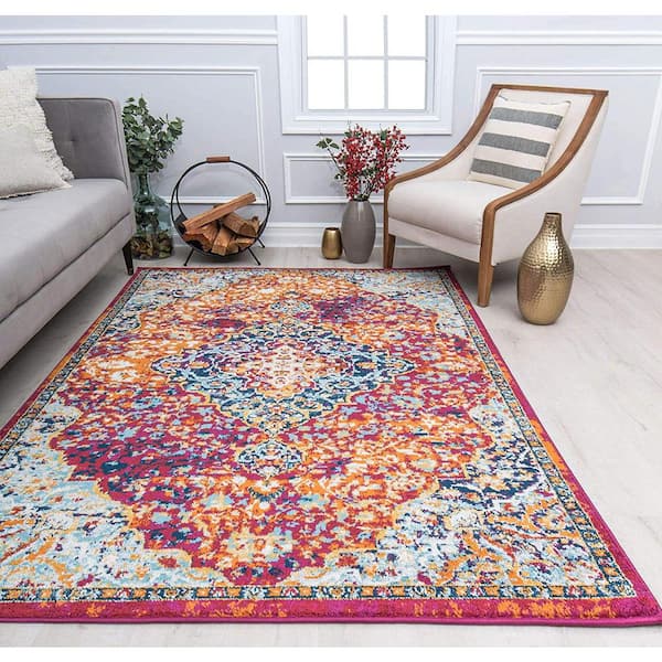 Hailey Rosy Peach Red 8 ft. x 10 ft. Area Rug