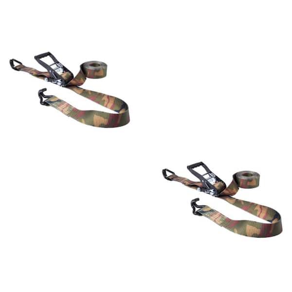 Keeper 2 in. x 16 ft. 3,333 lbs. J Hook Camo Ratchet Tie Down Strap (2-Pack)