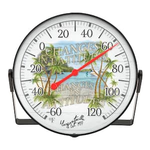 5-Inch ''Changes in Latitudes, Changes in Attitudes'' Margaritaville Bracket Analog Dial Thermometer