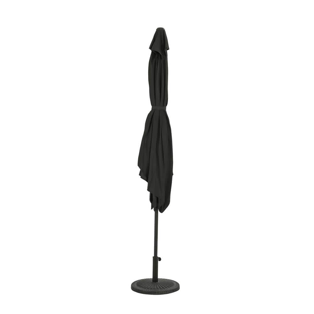 Bimini 10' Black Rectangular Market Umbrella with Steel Frame