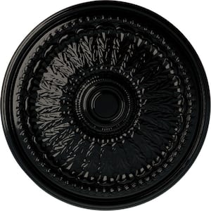 27 in. x 2-1/2 in. Brunswick Urethane Ceiling Medallion (Fits Canopies up to 4-1/2 in.), Black Pearl