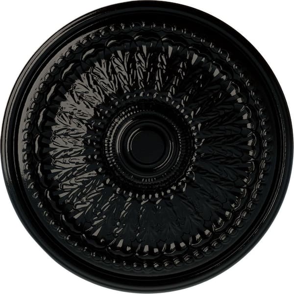 Ekena Millwork 27 in. x 2-1/2 in. Brunswick Urethane Ceiling Medallion (Fits Canopies up to 4-1/2 in.), Black Pearl