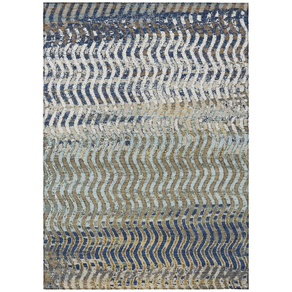 Chantille Machine Washable Indoor/Outdoor Abstract ACN3001 Navy 10 ft. x 14 ft. Area Rug price history on PriceWatchPro
