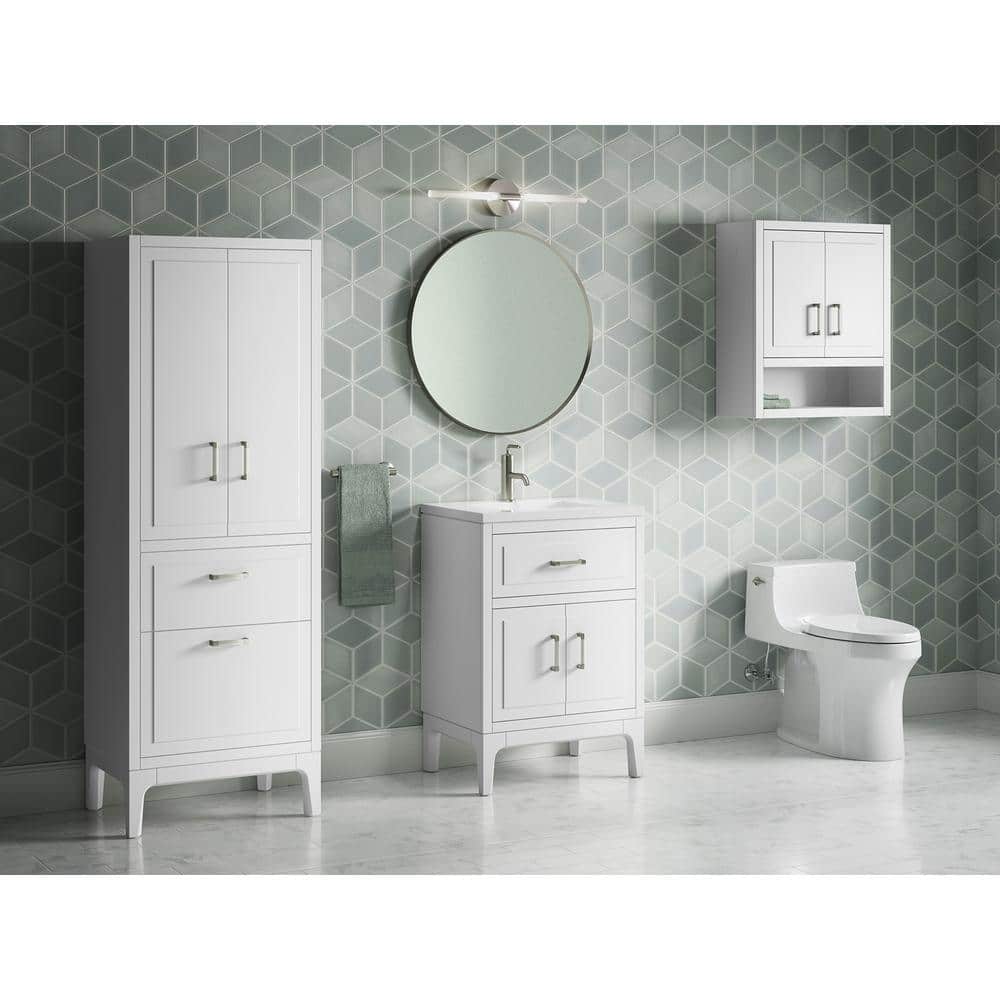 Seer 24" White MDF Freestanding Bathroom Vanity with Quartz Top