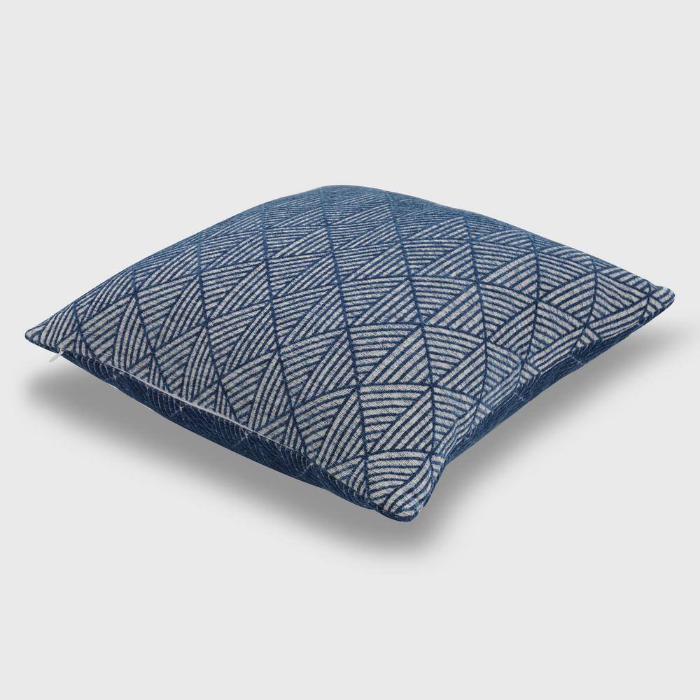 Logan Reversible Geometric Chenille Pillow 18" x 18" - Blue