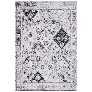 Easy Care Pink/Grey Doormat 2 ft. x 3 ft. Machine Washable Border Medallion Geometric Area Rug