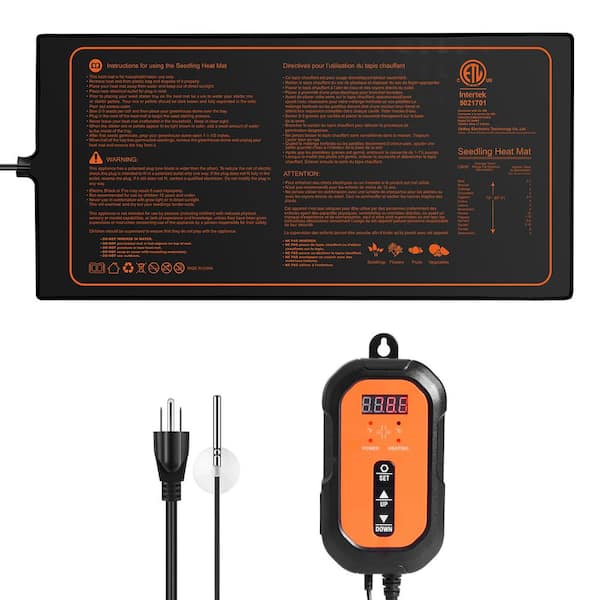 10 in. x 20.75 in. Seedling Heat Mat with Digital Thermostat, MET-Listed Heating Pad for Germination, Waterproof