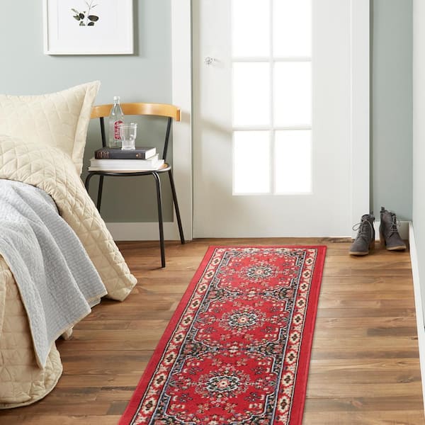Premium Sakarya Red/Black 2 ft. x 7 ft. Medallion Runner Rug