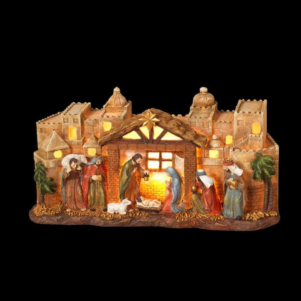 GERSON INTERNATIONAL 7 in. H Lighted Nativity Scene
