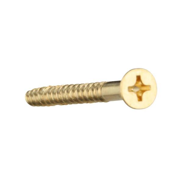 Slotted Flat Head Wood Screw Solid Commercial Brass #12X2-1/2" Qty 25 