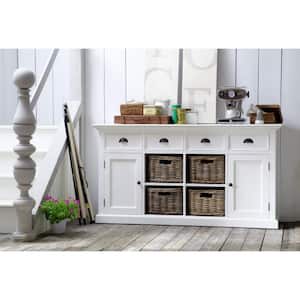 Charlie White Wood 62.99 in. Buffet Table with Drawers