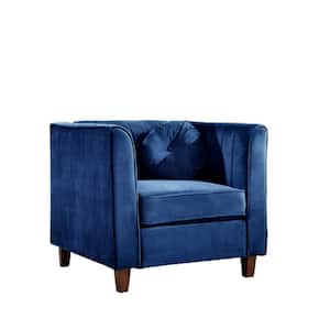 Lowery velvet Kitts Classic Dark Blue Chesterfield Chair