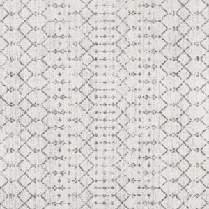 Moroccan HYPE Cream/Gray 3 ft. Square Boho Vintage Diamond Area Rug