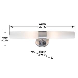 Saber 2-Light Chrome Bath Light