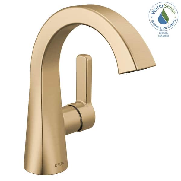 Delta Lineax Gold Single Handle Single Hole Bathroom Sink Faucet