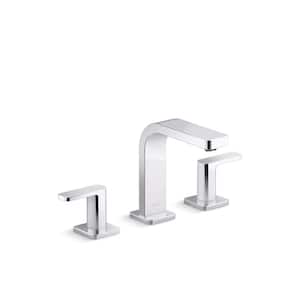 Parallel Double Handle 8 in. Widespread 1.0 GPM Bathroom Sink Faucet in Vibrant Brushed Moderne Brass