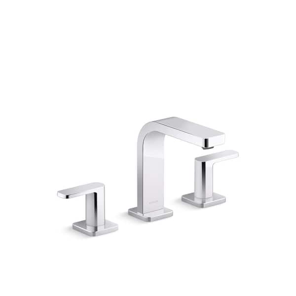 KOHLER Parallel Double Handle 8 in. Widespread 1.0 GPM Bathroom Sink Faucet in Vibrant Brushed Moderne Brass