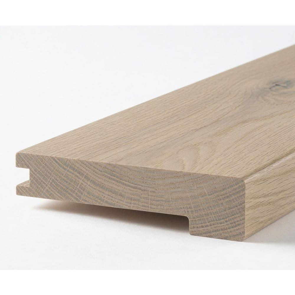 Powder .845 in. Thick x 3 in. Width x 78 in. Length Flush Stair Nosing European White Oak Hardwood Trim price history on PriceWatchPro