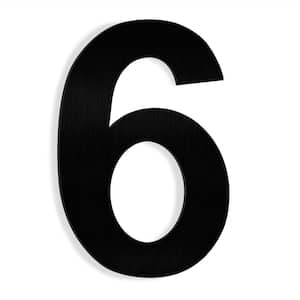 6 in. Black Stainless Steel Floating House Number 6