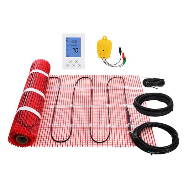 SKYSHALO 20 sq. ft. Floor Heating Mat, Electric Radiant in-Floor Heated Warm System, Includes Installation Monitor, No Cabinet