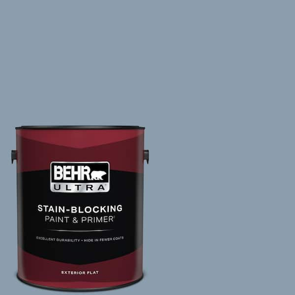 BEHR ULTRA 1 gal. #BNC-08 Sonata Blue Flat Exterior Paint & Primer