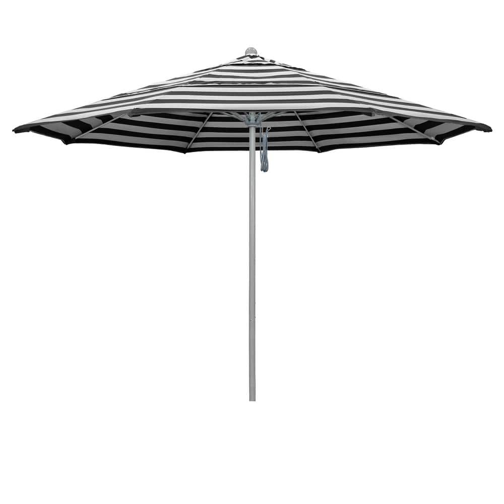 California Umbrella 11 ft. Gray Woodgrain Aluminum Commercial Market