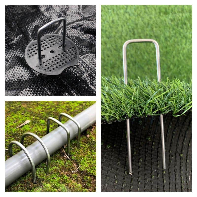 6-Inch Silver Galvanized Steel Heavy Duty Landscape Staples (100-Pack)