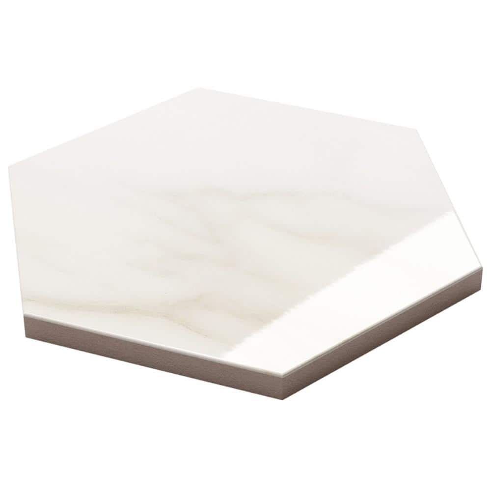 Ivy Hill Tile Santorini Calacatta White 5.9 in. x 0.35 in. Polished Porcelain Floor and Wall Tile Sample -  EXT3RD108042