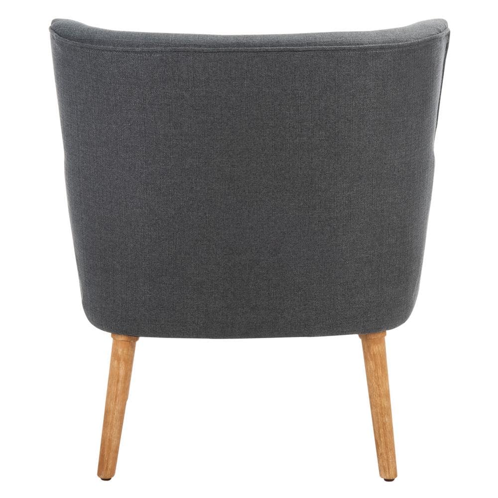 Mid-Century Chic Dark Grey Faux Leather Accent Chair
