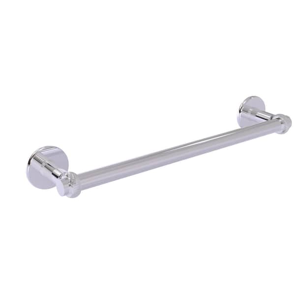 Allied Brass Continental Collection 24 in. Wall Mounted Towel Bar with Twist Detail in Unlacquered Brass