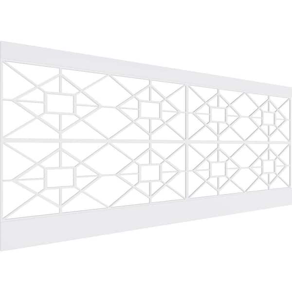 Ekena Millwork 40 in. H x 94-1/2 in. W 26.24 sq. ft. Jamestown PVC Wainscot Paneling Kit