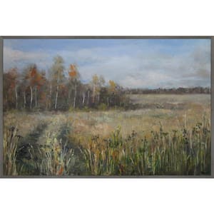 "Summertime Fields" by Marmont Hill Floater Framed Canvas Nature Art Print 20 in. x 30 in.