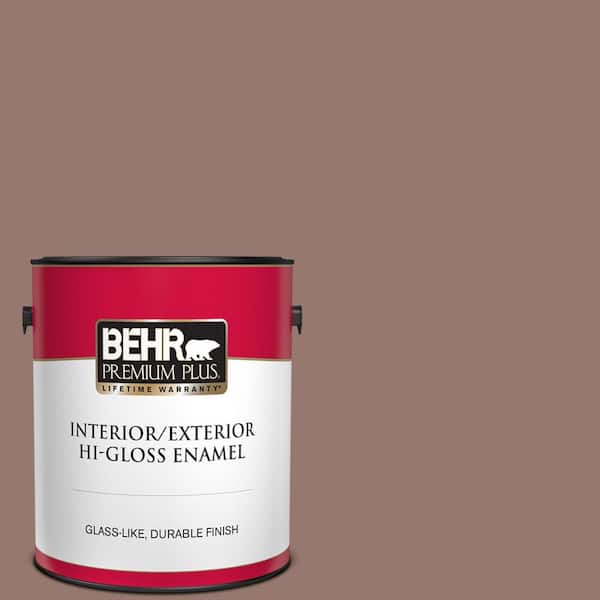 BEHR PREMIUM PLUS 1 gal. #N160-5 Chocolate Delight Hi-Gloss Enamel Interior/Exterior Paint