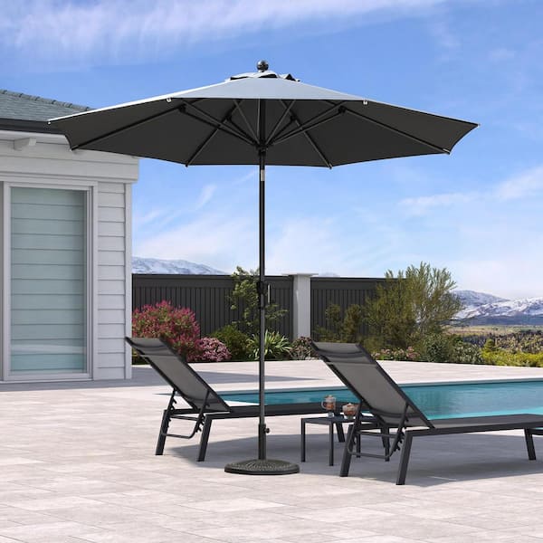 PURPLE LEAF 10 ft. Octagon Aluminum Crank and Tilt Outdoor