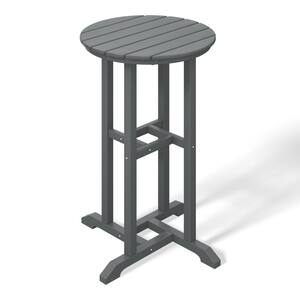 Laguna 4-Piece HDPE Weather Resistant Outdoor Patio Counter Height Bistro Set with Saddle Seat Barstools, Gray