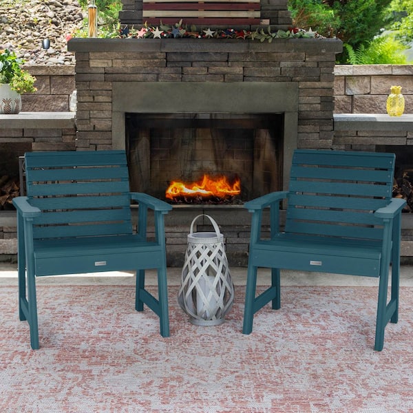 Highwood Weatherly Nantucket Blue Plastic Outdoor Lounge Chair (2-Pack)