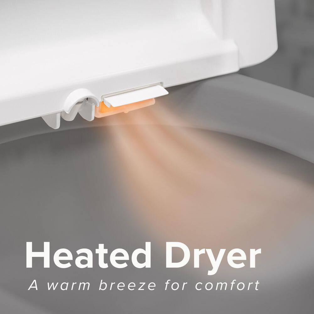 White Polypropylene Heated Electric Bidet Toilet Seat with Remote