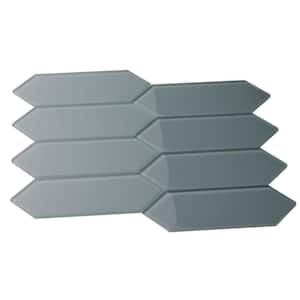 Picket Hexagon Glass Subway 3 in. x 9 in. x 6 mm Wall Tile – Dark Slate (5 Piece, 5.8 sq. ft.)