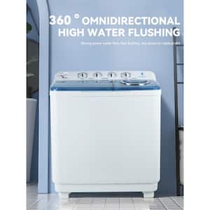 3.5 cu. ft. Portable Top Load Washer in White Twin Tub Washing Machine with Large Capacity and Drain Pump